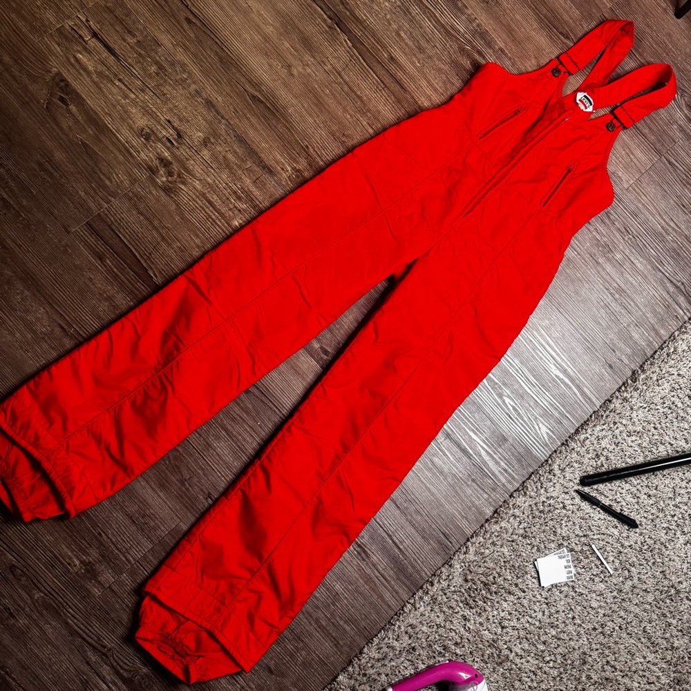 Vintage USA Made Levi's Ski Bibs Overall Red
Girls Sz 10